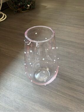Target Pink Acrylic Vase with White Polka Dots - Home Accents